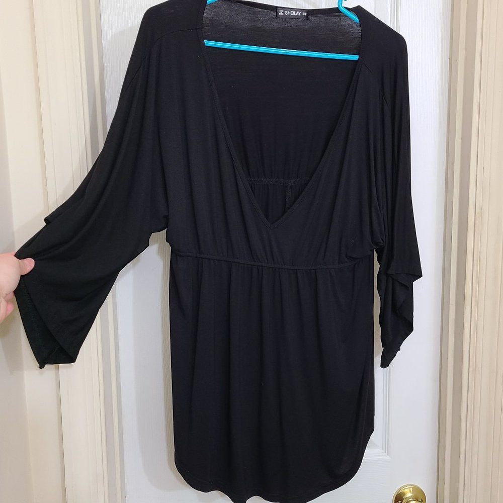 Low Cut black blouse size XL